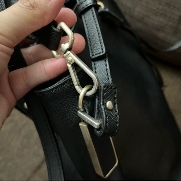 Calvin Klein Women's Black Leather Drawstring Bucket Bag - Picture 2 of 7